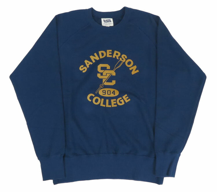 フェローズ PHERROW'S 長袖 カレッジ プリント スウェット ラグランスリーブ "SANDERSON COLLEGE" 24W-PRS1【2024-25年秋冬新作】