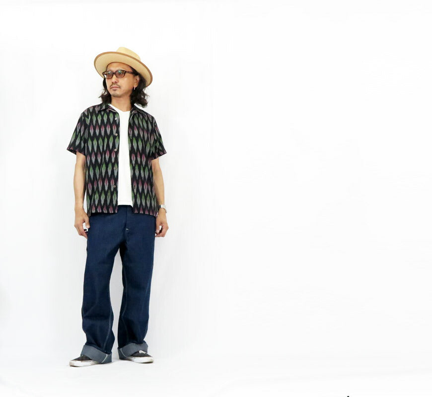 フェローズ PHERROW'S 半袖 MADE IN INDIA オープンカラーシャツ 25S-HANDMADE FABRIC SHIRTS【2025年春夏新作】