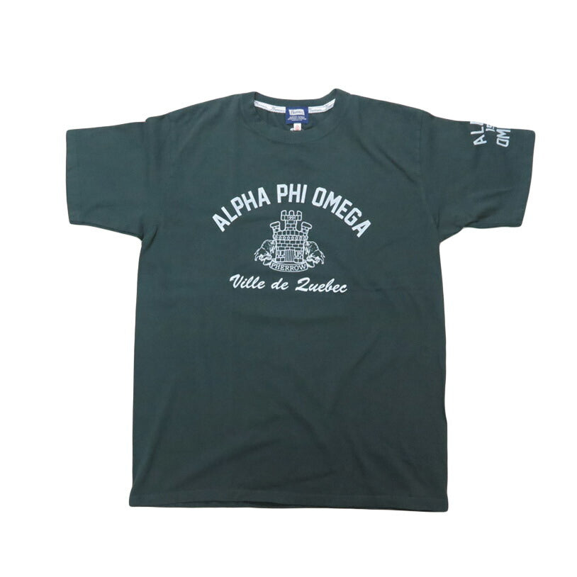 フェローズ PHERROW'S 半袖 プリント Tシャツ「ALPHA PHI OMEGA」25S-PT21【2025年春夏新作】
