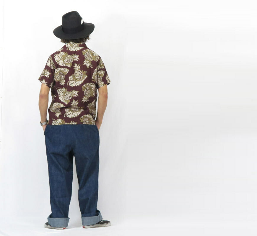 デラックスウェア DELUXEWARE 半袖 レーヨン アロハシャツ ハワイアンシャツ「50s PINE REEF」AL-18S【2025年春夏新作】