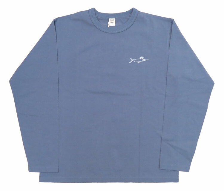 バーンズ BARNS 長袖 タフネック プリント Tシャツ ”Mikey's Generals” BR-24327【2024-25年秋冬新作】