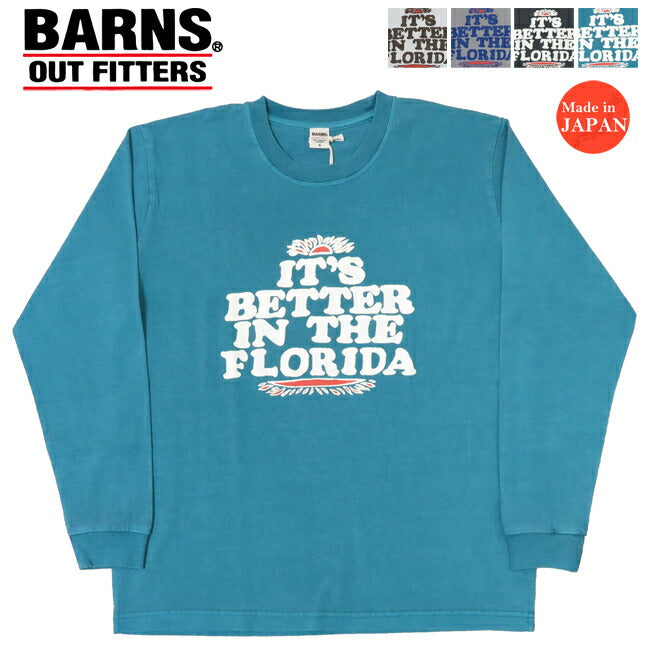 バーンズ BARNS 長袖 HOT-SHOT プリント Tシャツ IT'S BETTER BR-25122【2025年春夏新作】