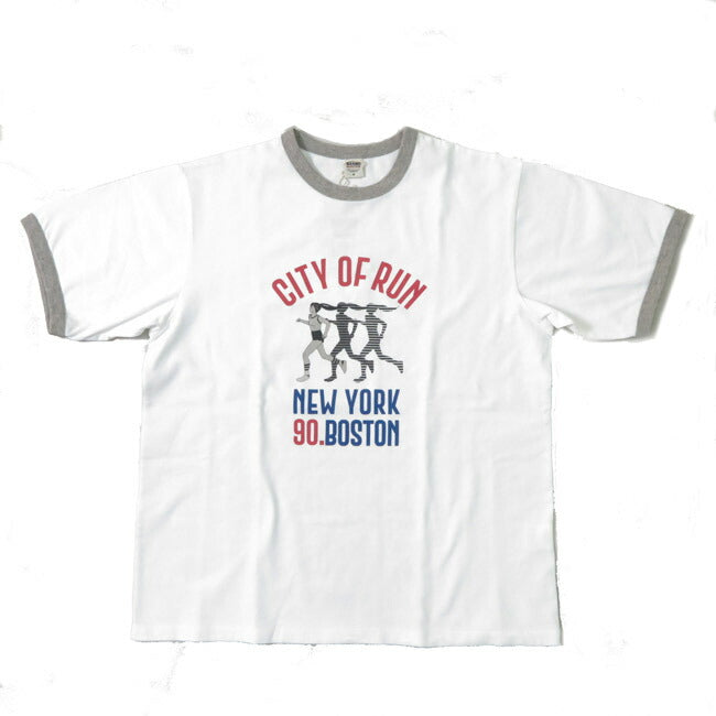 バーンズ BARNS リンガーネック 半袖 プリント Tシャツ CITY OF RUN BR-25168 【2025年春夏新作】