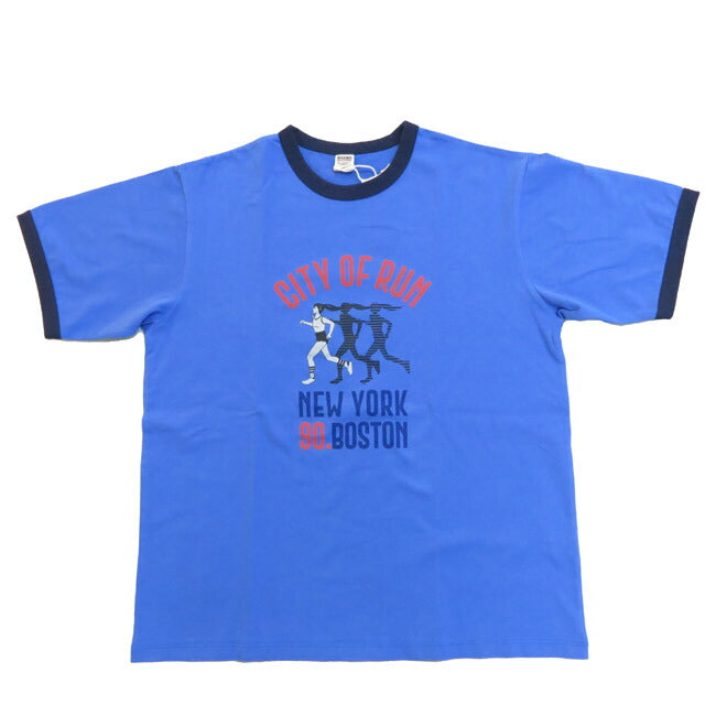 バーンズ BARNS リンガーネック 半袖 プリント Tシャツ CITY OF RUN BR-25168 【2025年春夏新作】