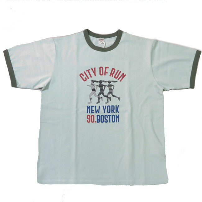 バーンズ BARNS リンガーネック 半袖 プリント Tシャツ CITY OF RUN BR-25168 【2025年春夏新作】