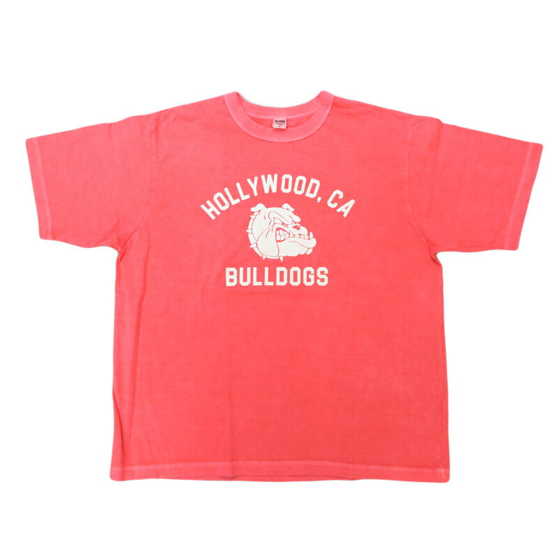 バーンズ BARNS 半袖 バインダーネック カレッジロゴ プリント Tシャツ