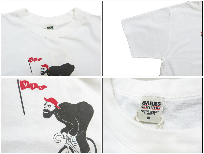 バーンズ BARNS 半袖 バインダーネック ピグメント Tシャツ "Pottering" BR-25295 【2025年春夏新作】