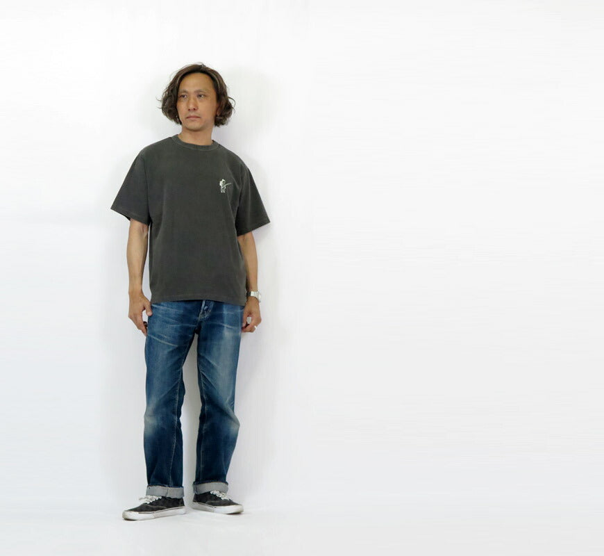 バーンズ BARNS 半袖 バインダーネック ピグメント Tシャツ "CALIFORNIA" BR-25296 【2025年春夏新作】
