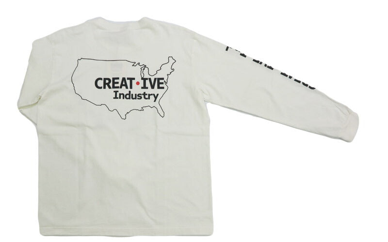 バーンズ BARNS 長袖 ”Creative Industry” プリント Tシャツ BR-25321【2025年秋冬新作】