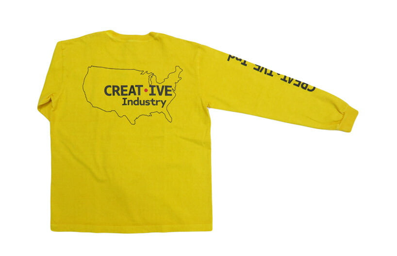 バーンズ BARNS 長袖 ”Creative Industry” プリント Tシャツ BR-25321【2025年秋冬新作】