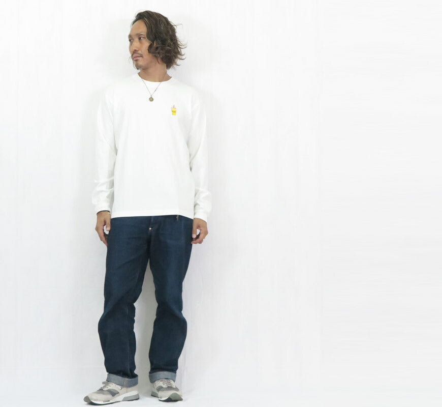 バーンズ BARNS 長袖 ”BRYAN'S smoothie” プリント Tシャツ BR-25323【2025年秋冬新作】