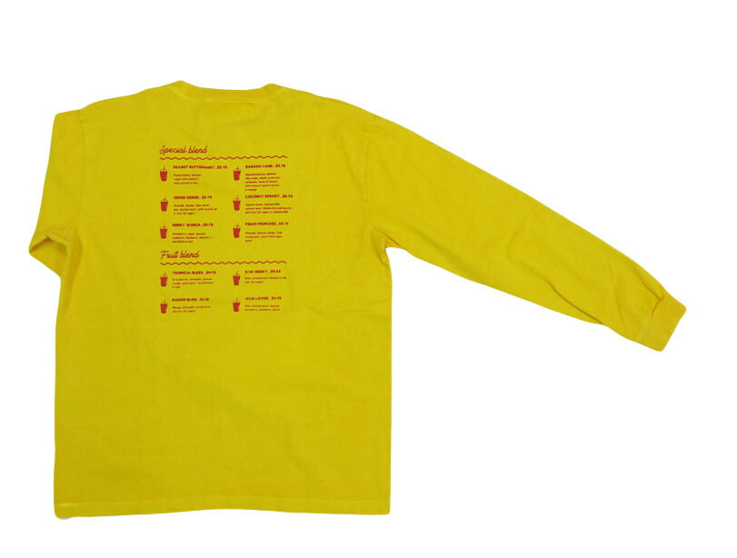 バーンズ BARNS 長袖 ”BRYAN'S smoothie” プリント Tシャツ BR-25323【2025年秋冬新作】