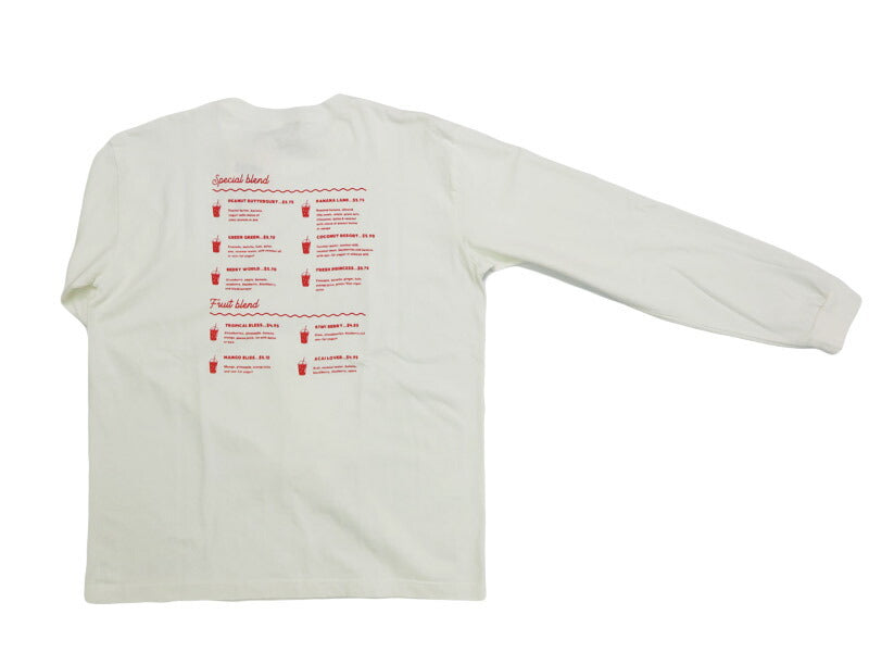 バーンズ BARNS 長袖 ”BRYAN'S smoothie” プリント Tシャツ BR-25323【2025年秋冬新作】