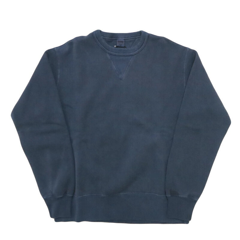 バーンズ BARNS はめ込み両Vガゼット クルーネックスウェット ピグメント染め フラットシーマ COZUN BR-3000PG-26