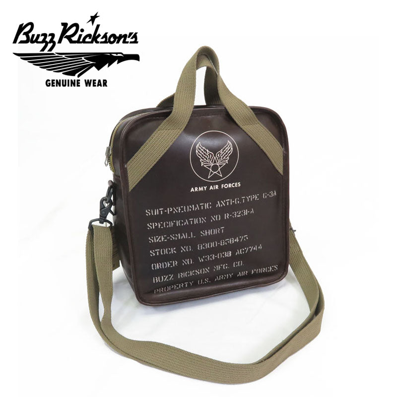 バズリクソンズ Buzz Rickson's TYPE G-3A 馬革 レザー ショルダー バッグ SUIT-PNEUMATIC ANTI-G, TYPE G-3A LEATHER BAG BR02834【2024-25年秋冬新作】