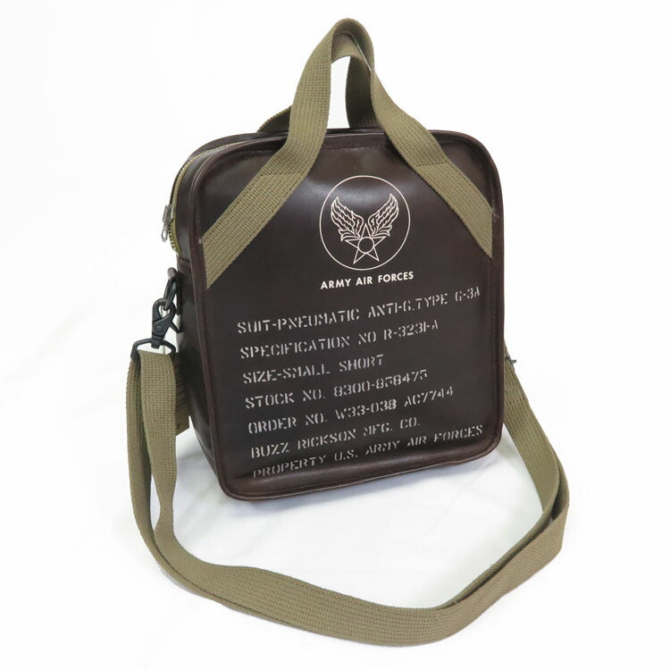バズリクソンズ Buzz Rickson's TYPE G-3A 馬革 レザー ショルダー バッグ SUIT-PNEUMATIC ANTI-G, TYPE G-3A LEATHER BAG BR02834【2024-25年秋冬新作】