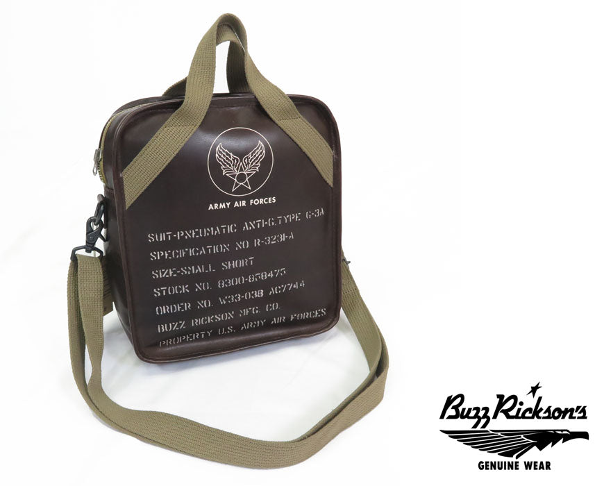 バズリクソンズ Buzz Rickson's TYPE G-3A 馬革 レザー ショルダー バッグ SUIT-PNEUMATIC ANTI-G, TYPE G-3A LEATHER BAG BR02834【2024-25年秋冬新作】