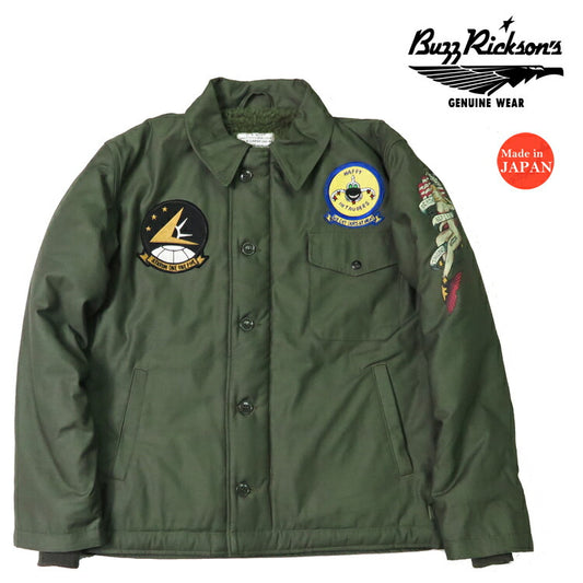 バズリクソンズ Buzz Rickson's A-2 デッキジャケット HANDPAINT "VA-115" ヘビーコットンバックサテン BR15581 【2024-25年秋冬新作】
