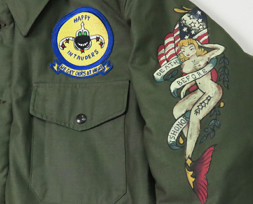 バズリクソンズ Buzz Rickson's A-2 デッキジャケット HANDPAINT "VA-115" ヘビーコットンバックサテン BR15581 【2024-25年秋冬新作】