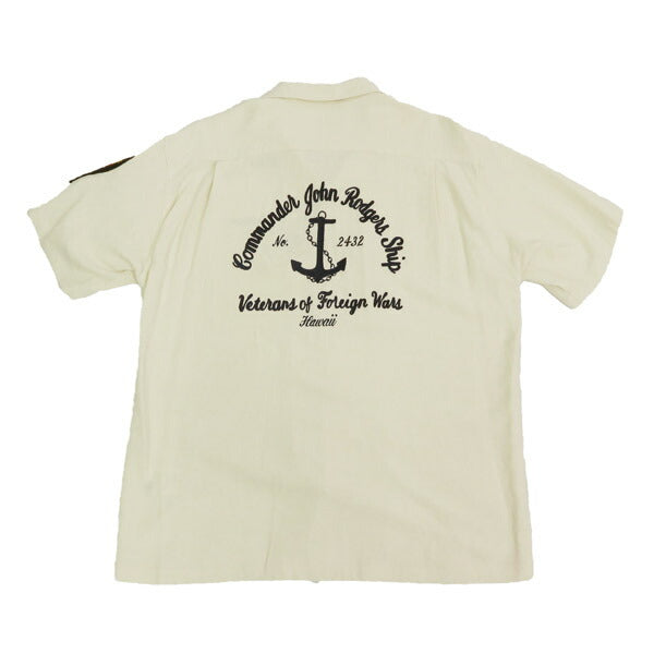 バズリクソンズ Buzz Rickson's 半袖 U.S. NAVY レーヨン/リネン 半袖 オープン シャツ チェーン刺繍 麻 br39510【2025年春夏新作】