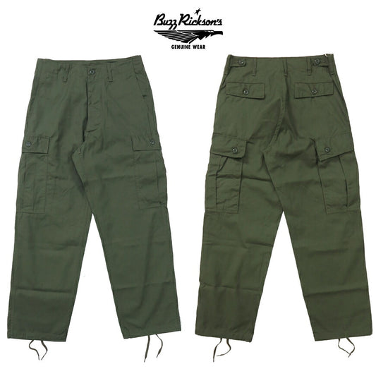 バズリクソンズ Buzz Rickson's ジャングルファティーグ アーミーシェード トラウザーズ パンツ ショートレングス Resistant Poplin Olive Green Shade 107 ARMY SHADE TROUSERS BR42500 【2023-24年秋冬新作】