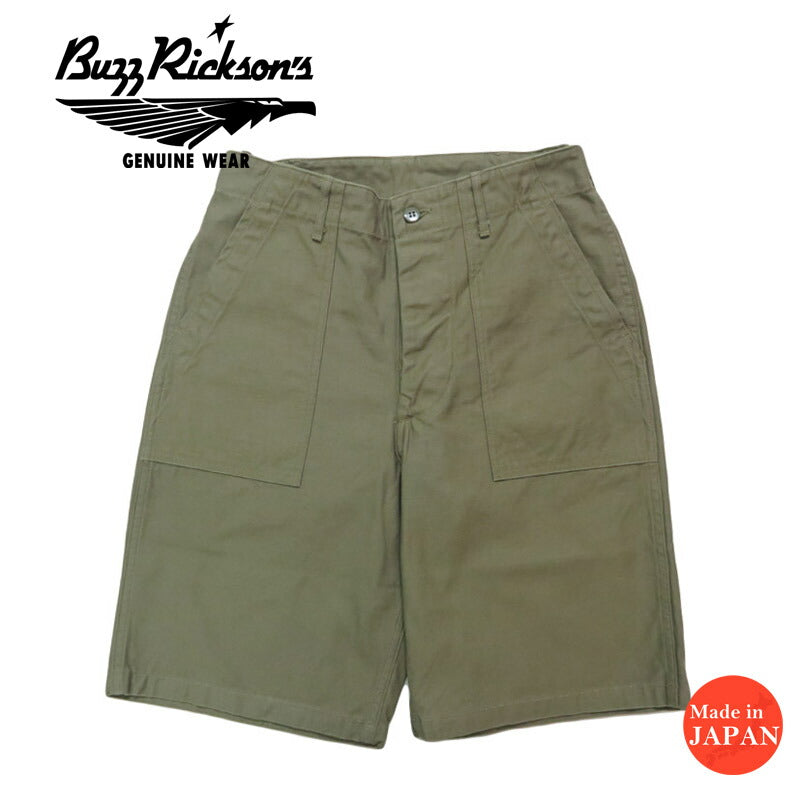 バズリクソンズ BUZZ RICKSON'S QM SHADE 107 TYPE 1 コットンサテン ショートパンツ OLIVE GREEN ショーツ BR51735 【2025年春夏新作】