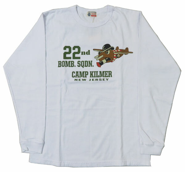バズリクソンズ BUZZ RICKSON'S 長袖 Tシャツ プリント "22nd BOMB.SQDN" MADE IN USA BR69509 【2024-25年秋冬新作】