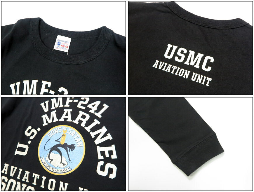 バズリクソンズ BUZZ RICKSON'S 長袖 Tシャツ プリント "VMF-241 SONS OF SATAN" MADE IN USA BR69627【2025年秋冬新作】