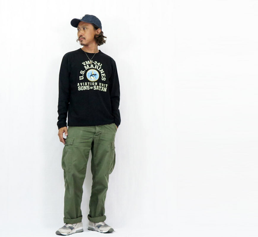 バズリクソンズ BUZZ RICKSON'S 長袖 Tシャツ プリント "VMF-241 SONS OF SATAN" MADE IN USA BR69627【2025年秋冬新作】