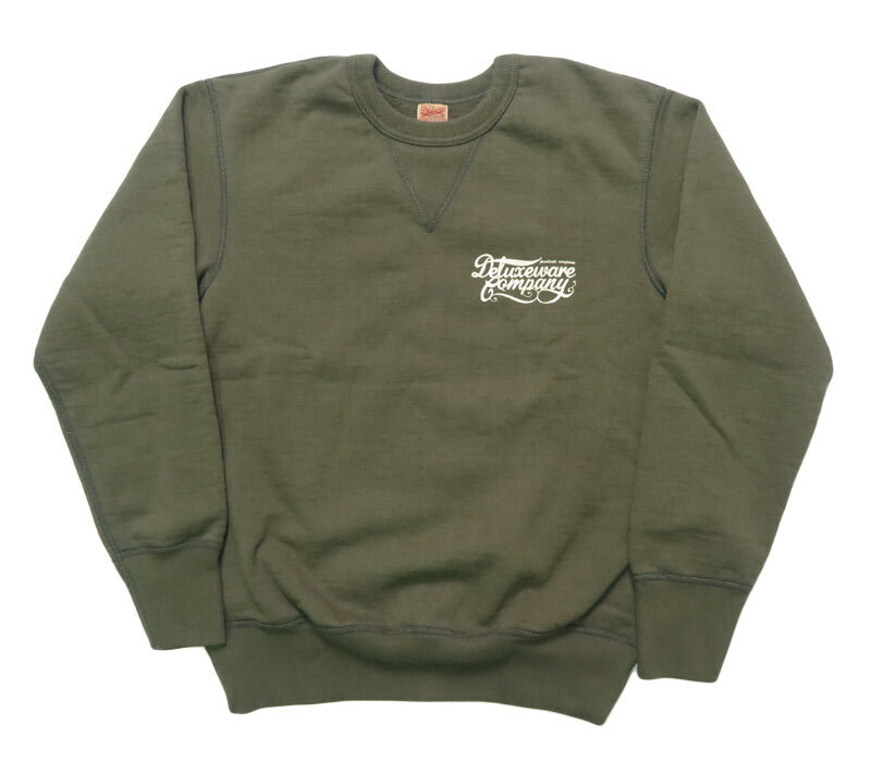 デラックスウェア DELUXEWARE クルーネック スウェット シンプル ロゴ プリント ユニオンスペシャル フラットシーマー BRGS-25A 【2025年秋冬新作】