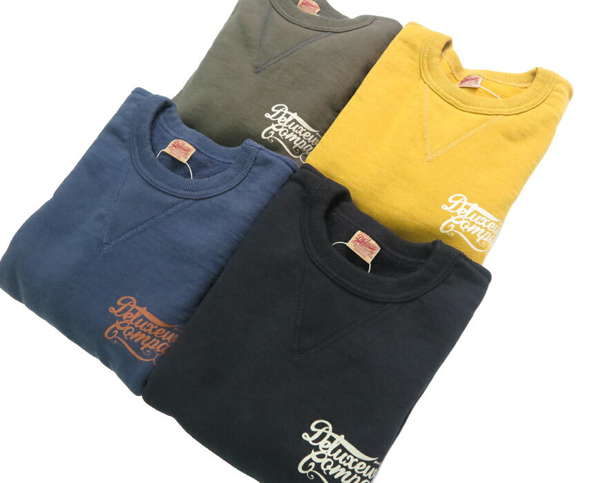 デラックスウェア DELUXEWARE クルーネック スウェット シンプル ロゴ プリント ユニオンスペシャル フラットシーマー BRGS-25A 【2025年秋冬新作】