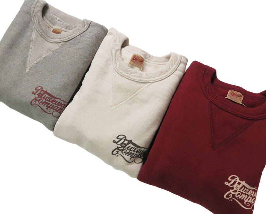 デラックスウェア DELUXEWARE クルーネック スウェット シンプル ロゴ プリント ユニオンスペシャル フラットシーマー BRGS-25A 【2025年秋冬新作】