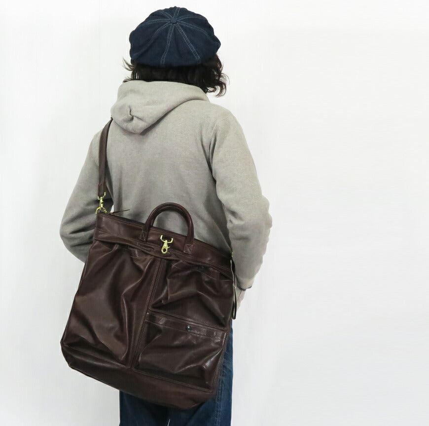 デラックスウェア DELUXEWARE ホースハイド ヘルメットバッグ 馬革 DLB-013B 【2024-25年秋冬新作】