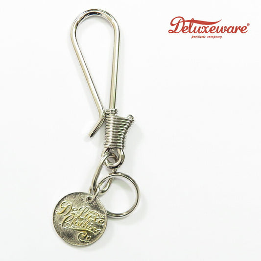 デラックスウェア DELUXEWARE 手彫り K18金刺し ロゴプレート キーフック 真鍮/銀 DLF-003 【2025年春夏新作】