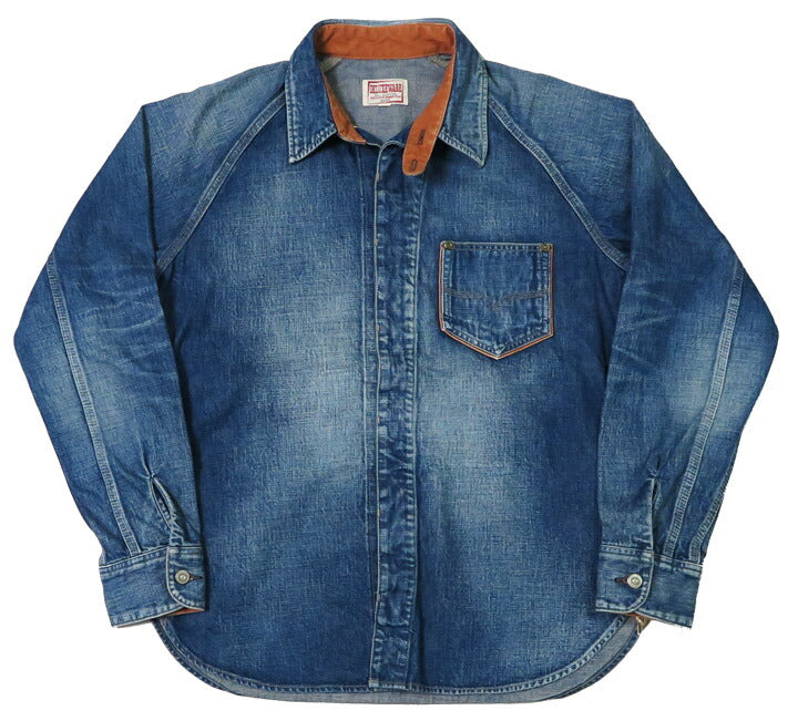 デラックスウェア DELUXEWARE 10.5oz デニム ワークシャツ ユーズドウォッシュ 40s DENIM インディゴ 7640AG 【2025年春夏新作】