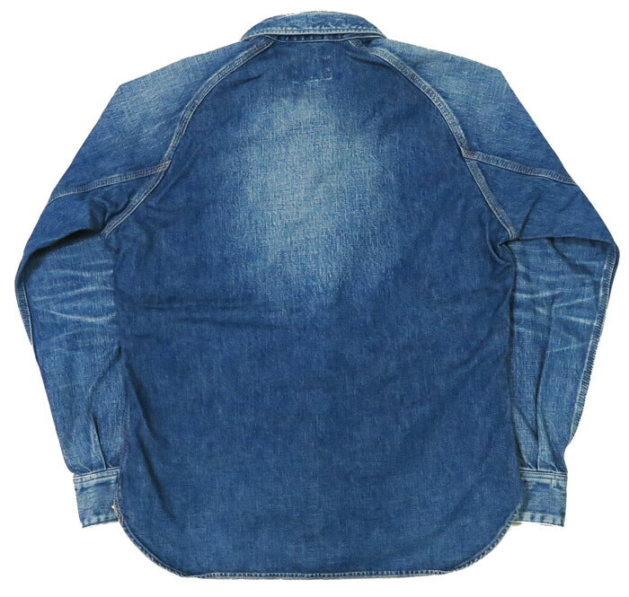 デラックスウェア DELUXEWARE 10.5oz デニム ワークシャツ ユーズドウォッシュ 40s DENIM インディゴ 7640AG 【2025年春夏新作】