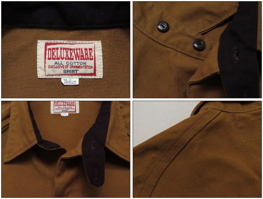 デラックスウェアDELUXEWARE11ozキャンバスダック長袖ワークシャツDX7641A【2023年春夏新作】
