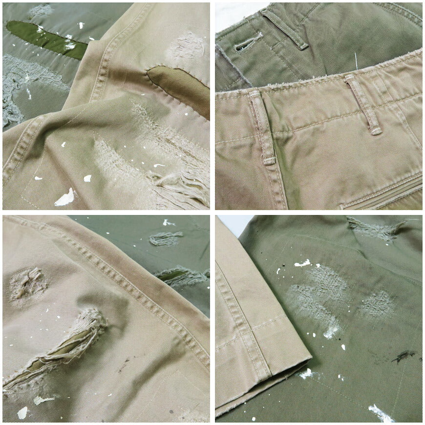 フルカウント FULLCOUNT 1201HW 41カーキ チノパンツ Freedom Fighter ダメージ&リメイク加工 U.S.Army Chino 41 Khaki 【2025年春夏新作】