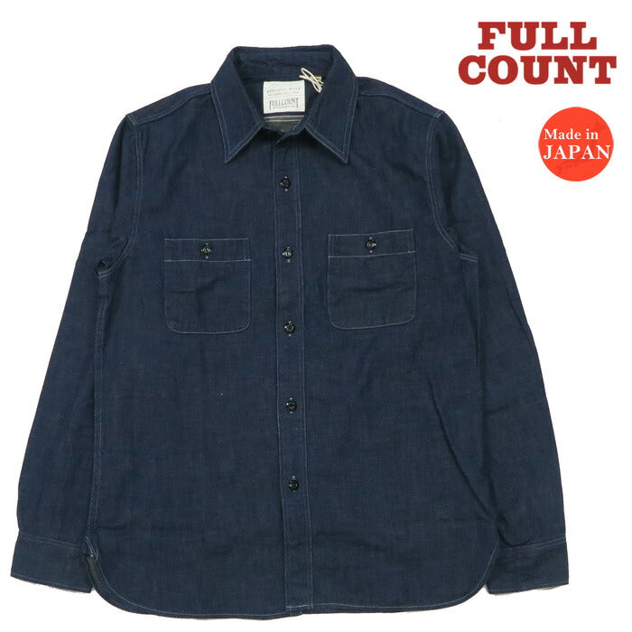 フルカウント FULLCOUNT 8oz PWデニム 長袖 ワーク シャツ ワンウォッシュ 定番 Lot.4890 【2025年春夏新作】