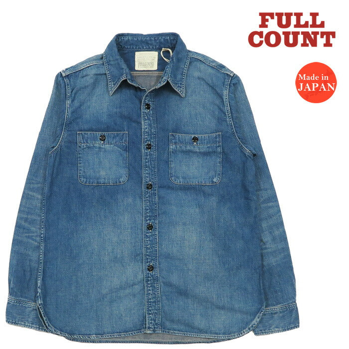 フルカウント FULLCOUNT 8oz PWデニム 長袖 ワーク シャツ ハードウォッシュ 定番 Lot.4890HW 【2025年春夏新作】