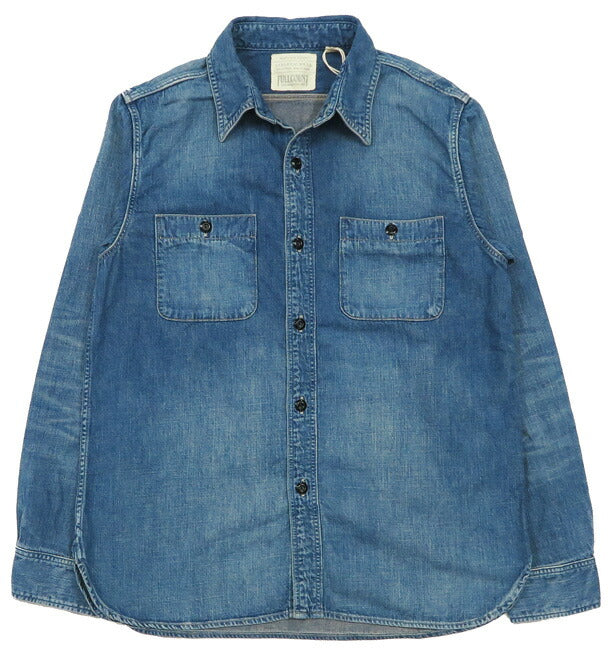 フルカウント FULLCOUNT 8oz PWデニム 長袖 ワーク シャツ ハードウォッシュ 定番 Lot.4890HW 【2025年春夏新作】