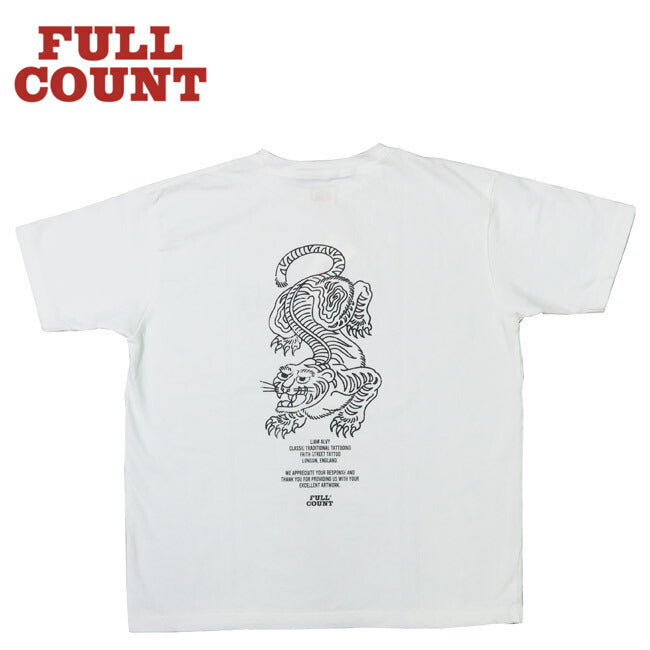 フルカウント FULLCOUNT Tシャツ 半袖 プリント TIGER by LIAM ALVY タトゥーデザイン FC5500PT-14 【2025年春夏新作】