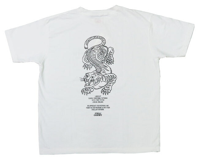 フルカウント FULLCOUNT Tシャツ 半袖 プリント TIGER by LIAM ALVY タトゥーデザイン FC5500PT-14 【2025年春夏新作】