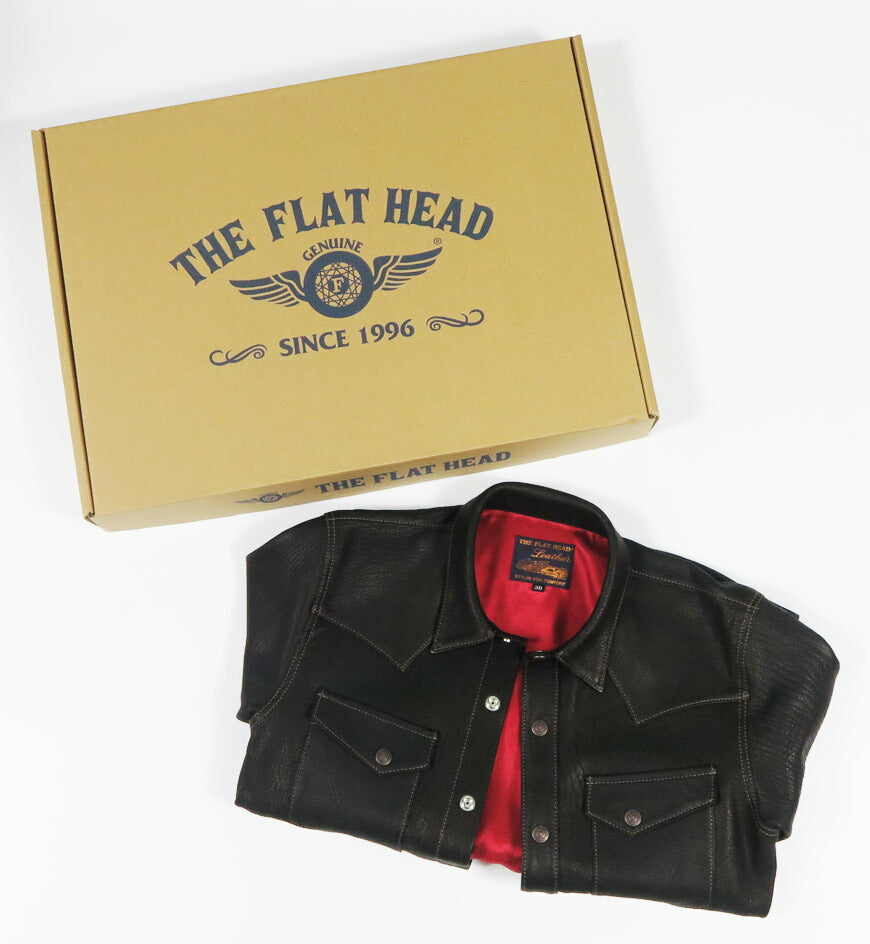 フラットヘッド THE FLAT HEAD ディアスキン シャツ 鹿革 レザー FN-LS-DS004 【2025年春夏新作】