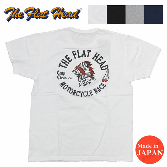 フラットヘッド THE FLAT HEAD 半袖 Tシャツ "MOTORCYCLE RACE" THCシリーズ FN-THC-048【2024年春夏新作】