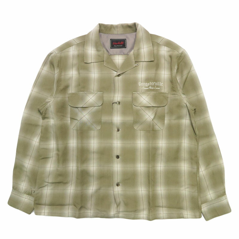 GANGSTERVILLE ギャングスタービル テンセルチェック オープンカラーシャツ GLAD HAND グラッドハンド LOCOS - L/S SHIRTS GSV6113 【2026年春夏新作】