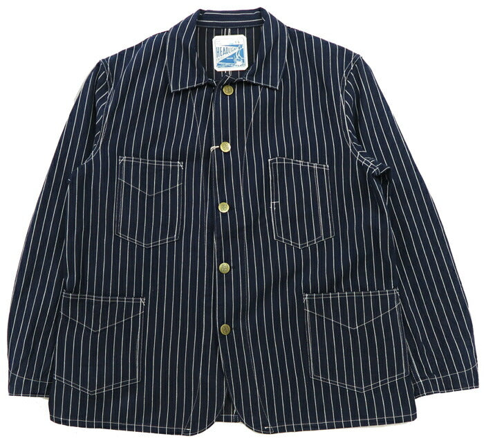 HEADLIGHT ヘッドライト 実名復刻 8oz. SPECIAL WOVEN STRIPE DENIM ワーク コート カバーオール ジャケット SUGAR CANE シュガーケーン HD15647 【2024-25年秋冬新作】