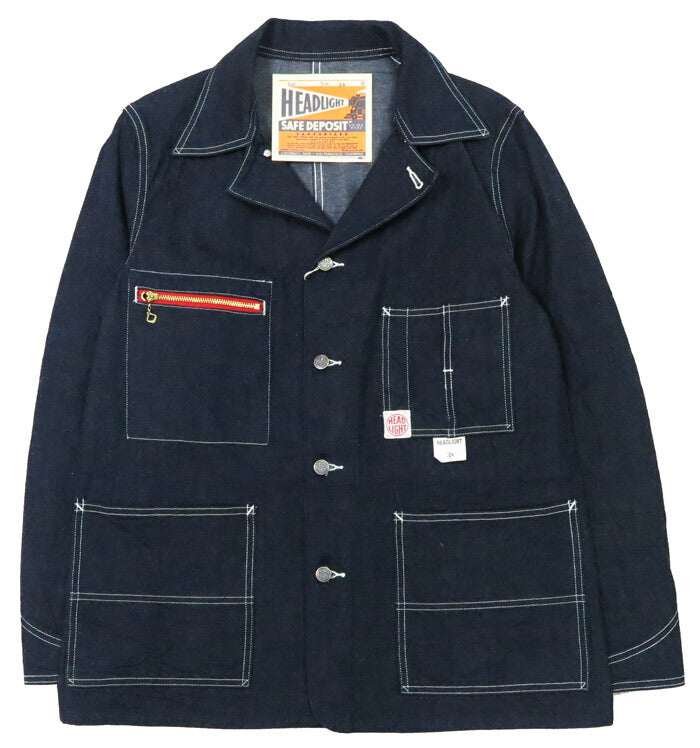 HEADLIGHT ヘッドライト 実名復刻 11oz. デニム ワーク コート レッドファスナー カバーオール ジャケット SUGAR CANE シュガーケーン HD15711 【2025年春夏新作】