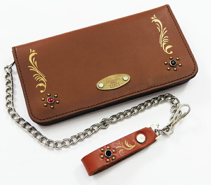 GLAD HAND × HTC スタッズ & ハンドペイント ロング ウォレット 財布 Hollywood Trading Company 牛革 グラッドハンド 【2024-25年秋冬新作】