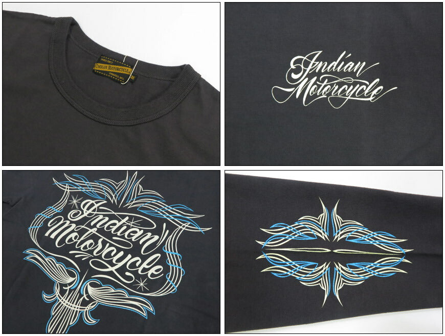 インディアンモーターサイクル Indian Motorcycle 長袖 プリント Tシャツ L/S T-SHIRT "PINSTRIPE PATTERN" IM69612【2025年秋冬新作】